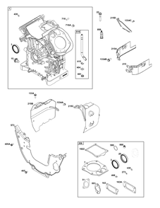 Cylinder Group Diagram and Parts List for 543477-0017-J1 400000 - 699999 Briggs and Stratton Engine